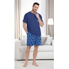 image:imagePrinStory Mens Pajama Sets Summer Pjs Sleepwear Nightwear Lightweight Quick Dry Soft Short Sleeve Sleep Set With Pocket S4XLFp Blue Cat
