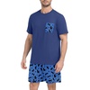 image:imagePrinStory Mens Pajama Sets Summer Pjs Sleepwear Nightwear Lightweight Quick Dry Soft Short Sleeve Sleep Set With Pocket S4XLFp Blue Cat