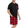 image:imagePrinStory Mens Pajama Sets Summer Pjs Sleepwear Nightwear Lightweight Quick Dry Soft Short Sleeve Sleep Set With Pocket S4XLFp Red Plaid