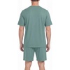 image:imagePrinStory Mens Pajama Sets Summer Pjs Sleepwear Nightwear Lightweight Quick Dry Soft Short Sleeve Sleep Set With Pocket S4XLHaze Blue