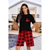 image:imagePrinStory Mens Pajama Sets Summer Pjs Sleepwear Nightwear Lightweight Quick Dry Soft Short Sleeve Sleep Set With Pocket S4XLRed Grid