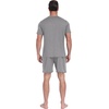 image:imagePrinStory Mens Pajamas Set 2 Piece Summer Pajama Sets Lightweight and Comfy Pjs Set Short Sleeve Loungewear with PocketsGray