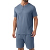 image:imagePrinStory Mens Pajamas Set 2026 Summer Pajama Sets Soft 2 Piece Pjs Set Sleepwear with PocketsGray Blue