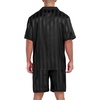 image:imagePrinStory Mens Pajamas Set Satin Silk Pajama For Men Sleepwear Shorts Summer 2 Piece Button Down Set SXXLTw Black