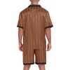 image:imagePrinStory Mens Pajamas Set Satin Silk Pajama For Men Sleepwear Shorts Summer 2 Piece Button Down Set SXXLTw Brown Black