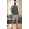 image:imagePrinStory Mens Pajamas Set Short Sleeve Lightweight and Soft Pajama Sets Summer Pjs Sets with PocketsGreen Light Gray