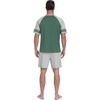 image:imagePrinStory Mens Pajamas Set Short Sleeve Lightweight and Soft Pajama Sets Summer Pjs Sets with PocketsGreen Light Gray