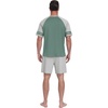 image:imagePrinStory Mens Pajamas Set Short Sleeve Lightweight and Soft Pajama Sets Summer Pjs Sets with PocketsHaze Blue Light Gray