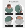 image:imagePrinStory Mens Pajamas Set Short Sleeve Lightweight and Soft Pajama Sets Summer Pjs Sets with PocketsHaze Blue Light Gray