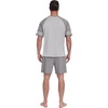 image:imagePrinStory Mens Pajamas Set Short Sleeve Lightweight and Soft Pajama Sets Summer Pjs Sets with PocketsLight Gray Dark Gray