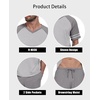 image:imagePrinStory Mens Pajamas Set Short Sleeve Lightweight and Soft Pajama Sets Summer Pjs Sets with PocketsLight Gray Dark Gray