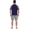 image:imagePrinStory Mens Pajamas Set Short Sleeve Lightweight and Soft Pajama Sets Summer Pjs Sets with PocketsNavy Blue Dark Gray