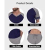 image:imagePrinStory Mens Pajamas Set Short Sleeve Lightweight and Soft Pajama Sets Summer Pjs Sets with PocketsNavy Blue Dark Gray