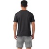image:imagePrinStory Mens Pajamas Set Short Sleeve Pjs 2 Piece Comfy Pajama Sleepwear Henley Loungewear Sets with PocketsDeep Gray Stripe