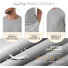 image:imagePrinStory Mens Pajamas Set Short Sleeve Pjs 2 Piece Comfy Pajama Sleepwear Henley Loungewear Sets with PocketsGray Stripe