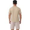 image:imagePrinStory Mens Pajamas Set Short Sleeve Pjs 2 Piece Comfy Pajama Sleepwear Henley Loungewear Sets with PocketsLight Khaki Stripe