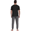 image:imagePrinStory Mens Pajamas Set Short Sleeve Pjs Sets 2 Piece Soft Pajama Henley Neckline Loungewear Sets with PocketsBlack Dark Gray