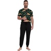 image:imagePrinStory Mens Pajamas Set Short Sleeve Pjs Sets 2 Piece Soft Pajama Henley Neckline Loungewear Sets with PocketsFpblack Panther