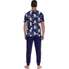 image:imagePrinStory Mens Pajamas Set Short Sleeve Pjs Sets 2 Piece Soft Pajama Henley Neckline Loungewear Sets with PocketsFpblue Ape Man