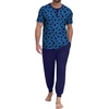 image:imagePrinStory Mens Pajamas Set Short Sleeve Pjs Sets 2 Piece Soft Pajama Henley Neckline Loungewear Sets with PocketsFpblue Cat