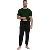 image:imagePrinStory Mens Pajamas Set Short Sleeve Pjs Sets 2 Piece Soft Pajama Henley Neckline Loungewear Sets with PocketsFpgreen Black Bird