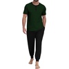 image:imagePrinStory Mens Pajamas Set Short Sleeve Pjs Sets 2 Piece Soft Pajama Henley Neckline Loungewear Sets with PocketsFpgreen Black Bird