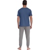 image:imagePrinStory Mens Pajamas Set Short Sleeve Pjs Sets 2 Piece Soft Pajama Henley Neckline Loungewear Sets with PocketsGray Blue Light Gray