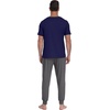 image:imagePrinStory Mens Pajamas Set Short Sleeve Pjs Sets 2 Piece Soft Pajama Henley Neckline Loungewear Sets with PocketsNavy Blue Dark Gray