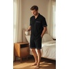 image:imagePrinStory Mens Pajamas Set Short Sleeve Sleepwear Pjs Lightweight TwoPieces Pajama Comfy Loungewear with Pockets S2XLBlack