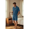 image:imagePrinStory Mens Pajamas Set Short Sleeve Sleepwear Pjs Lightweight TwoPieces Pajama Comfy Loungewear with Pockets S2XLDark Cyan