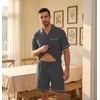 image:imagePrinStory Mens Pajamas Set Short Sleeve Sleepwear Pjs Lightweight TwoPieces Pajama Comfy Loungewear with Pockets S2XLDark Gray