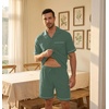 image:imagePrinStory Mens Pajamas Set Short Sleeve Sleepwear Pjs Lightweight TwoPieces Pajama Comfy Loungewear with Pockets S2XLGreen