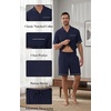 image:imagePrinStory Mens Pajamas Set Short Sleeve Sleepwear Pjs Lightweight TwoPieces Pajama Comfy Loungewear with Pockets S2XLGreen