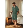 image:imagePrinStory Mens Pajamas Set Short Sleeve Sleepwear Pjs Lightweight TwoPieces Pajama Comfy Loungewear with Pockets S2XLGreen