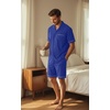 image:imagePrinStory Mens Pajamas Set Short Sleeve Sleepwear Pjs Lightweight TwoPieces Pajama Comfy Loungewear with Pockets S2XLRoyal Blue