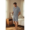 image:imagePrinStory Mens Pajamas Set Short Sleeve Sleepwear Pjs Lightweight TwoPieces Pajama Comfy Loungewear with Pockets S2XLSilver Gray