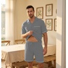 image:imagePrinStory Mens Pajamas Set Short Sleeve Sleepwear Pjs Lightweight TwoPieces Pajama Comfy Loungewear with Pockets S2XLSilver Gray