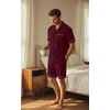 image:imagePrinStory Mens Pajamas Set Short Sleeve Sleepwear Pjs Lightweight TwoPieces Pajama Comfy Loungewear with Pockets S2XLWine Red