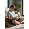 image:imagePrinStory Mens Pajamas Set Short Sleeve Sleepwear Pjs Soft Nightwear 2 Piece Loungewear with Pockets S2XLLight Gray Black
