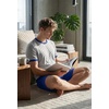 image:imagePrinStory Mens Pajamas Set Short Sleeve Sleepwear Pjs Soft Nightwear 2 Piece Loungewear with Pockets S2XLLight Gray Blue