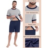 image:imagePrinStory Mens Pajamas Set Short Sleeve Sleepwear Pjs Soft Nightwear 2 Piece Loungewear with Pockets S2XLLight Gray Blue