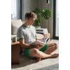 image:imagePrinStory Mens Pajamas Set Short Sleeve Sleepwear Pjs Soft Nightwear 2 Piece Loungewear with Pockets S2XLLight Gray Green