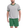 image:imagePrinStory Mens Pajamas Set Short Sleeve Sleepwear Pjs Soft Nightwear 2 Piece Loungewear with Pockets S2XLLight Gray Green