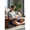 image:imagePrinStory Mens Pajamas Set Short Sleeve Sleepwear Pjs Soft Nightwear 2 Piece Loungewear with Pockets S2XLLight Gray Navy