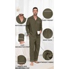 image:imagePrinStory Mens Pajamas Set Sleepwear Pjs Lightweight Long Sleeve Button Down Notched Collar Pajama Comfy Sleep Sets S2XL1army Green