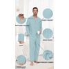 image:imagePrinStory Mens Pajamas Set Sleepwear Pjs Lightweight Long Sleeve Button Down Notched Collar Pajama Comfy Sleep Sets S2XL2cyan Blue