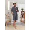 image:imagePrinStory Mens Pajamas Set Sleepwear Pjs Lightweight Short Sleeve Pajama 2 Piece Comfy Loungewear with Pockets S2XLDark Gray