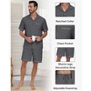 image:imagePrinStory Mens Pajamas Set Sleepwear Pjs Lightweight Short Sleeve Pajama 2 Piece Comfy Loungewear with Pockets S2XLDark Gray