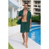image:imagePrinStory Mens Pajamas Set Sleepwear Pjs Lightweight Short Sleeve Pajama 2 Piece Comfy Loungewear with Pockets S2XLDark Green