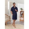 image:imagePrinStory Mens Pajamas Set Sleepwear Pjs Lightweight Short Sleeve Pajama 2 Piece Comfy Loungewear with Pockets S2XLNavy Blue